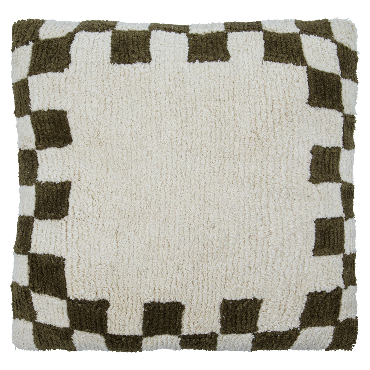 Cushion, HDChess, Green;Off-white