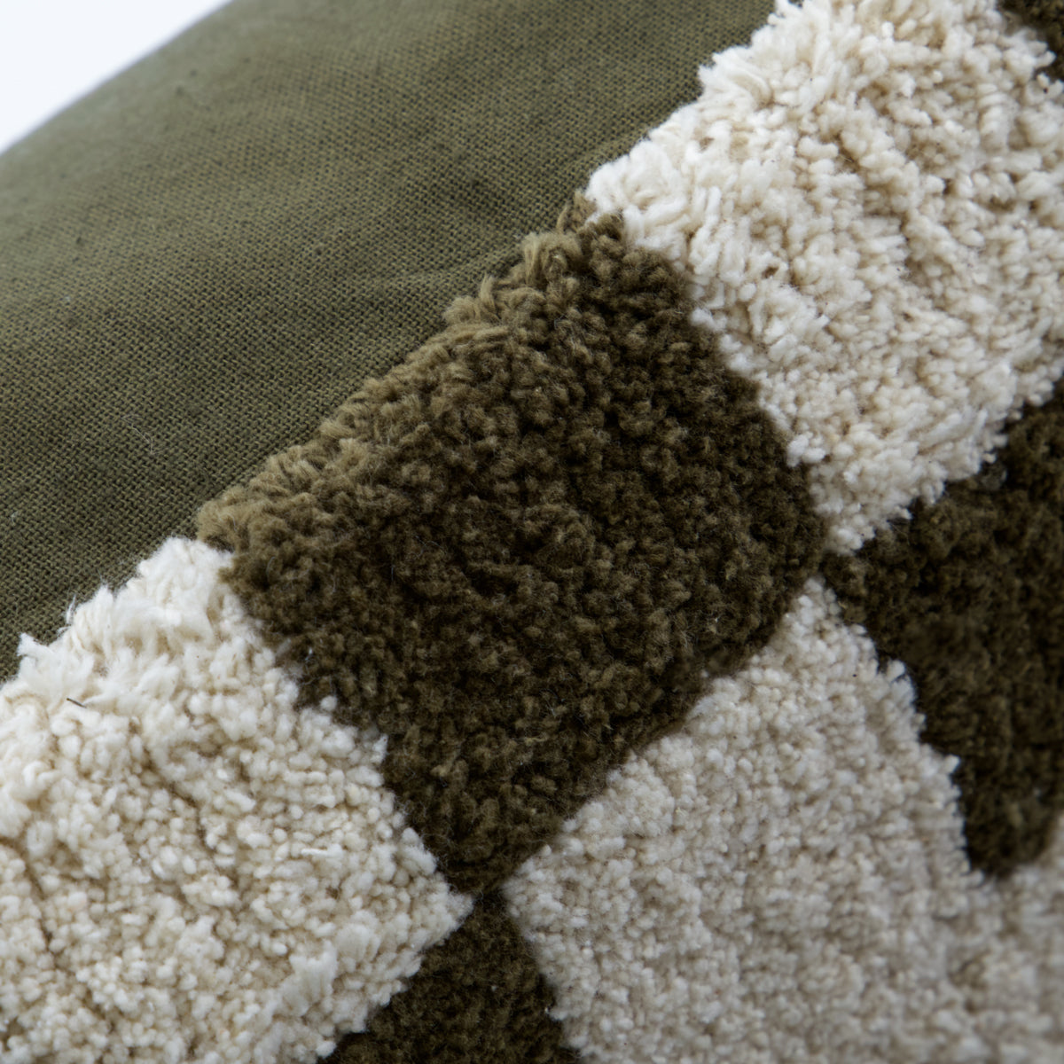 Cushion, HDChess, Green;Off-white