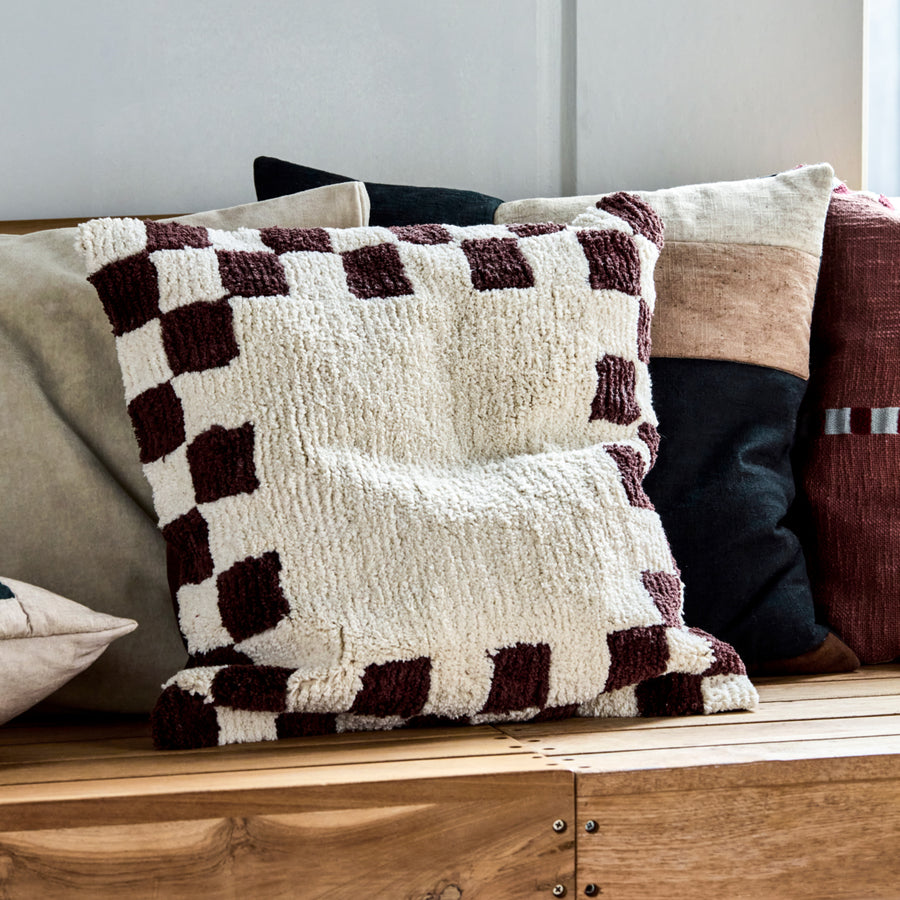 Cushion, HDChess, Brown;Off-White