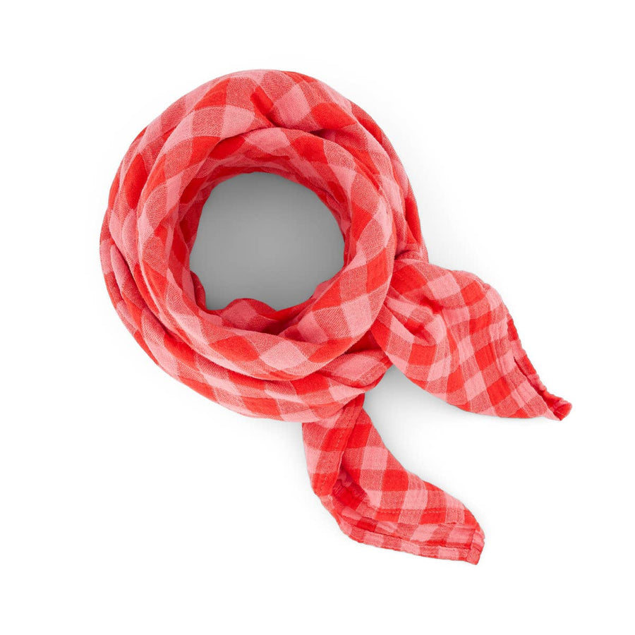 BIANCA SWADDLE GINGHAM RED / PINK: VICHY / L 110*110