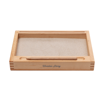 Thumbnail for Montessori 1 Part Stand Tray with Flash-Card Holder: With sand 400g