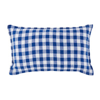 Thumbnail for Blue and white checkered pillow on a white background