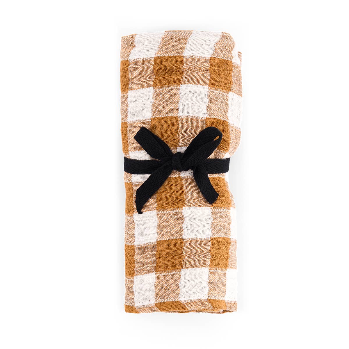 BIANCA SWADDLE GINGHAM CARAMEL: VICHY / L 110*110