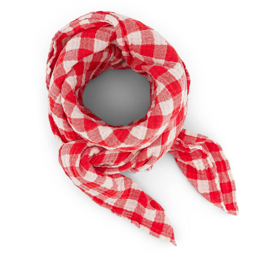 BIANCA SWADDLE GINGHAM TOMATO: VICHY / L 110*110