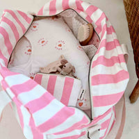 Thumbnail for RAPHAEL DIAPER BAG - WEEKEND BAG STRIPES NEON PINK: NEON PINK / Stripe / L22*W42*H28