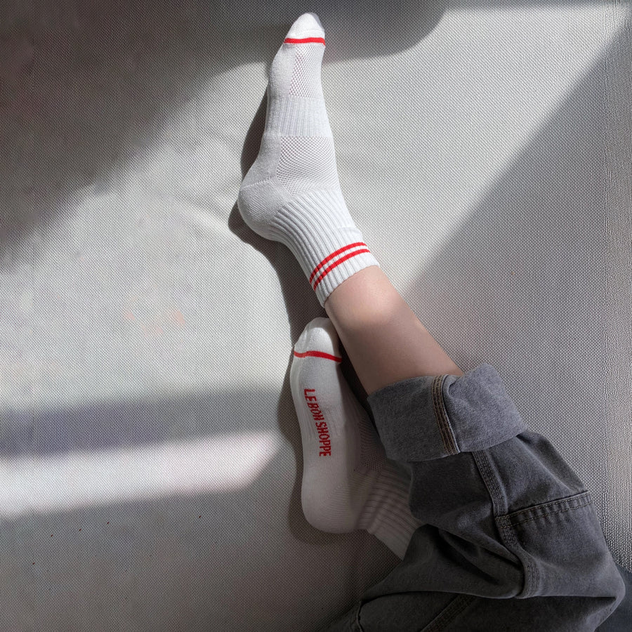 Boyfriend Socks: Clean White