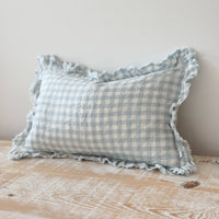 Thumbnail for Hallie Light Blue Gingham Cushion 50x30