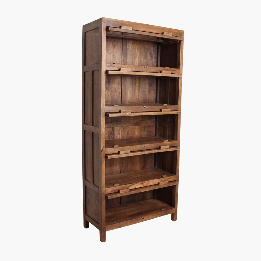 Library 5-Door Revolving Cabinet Brown