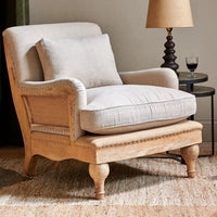 Thumbnail for Abe Linen Armchair - Stone