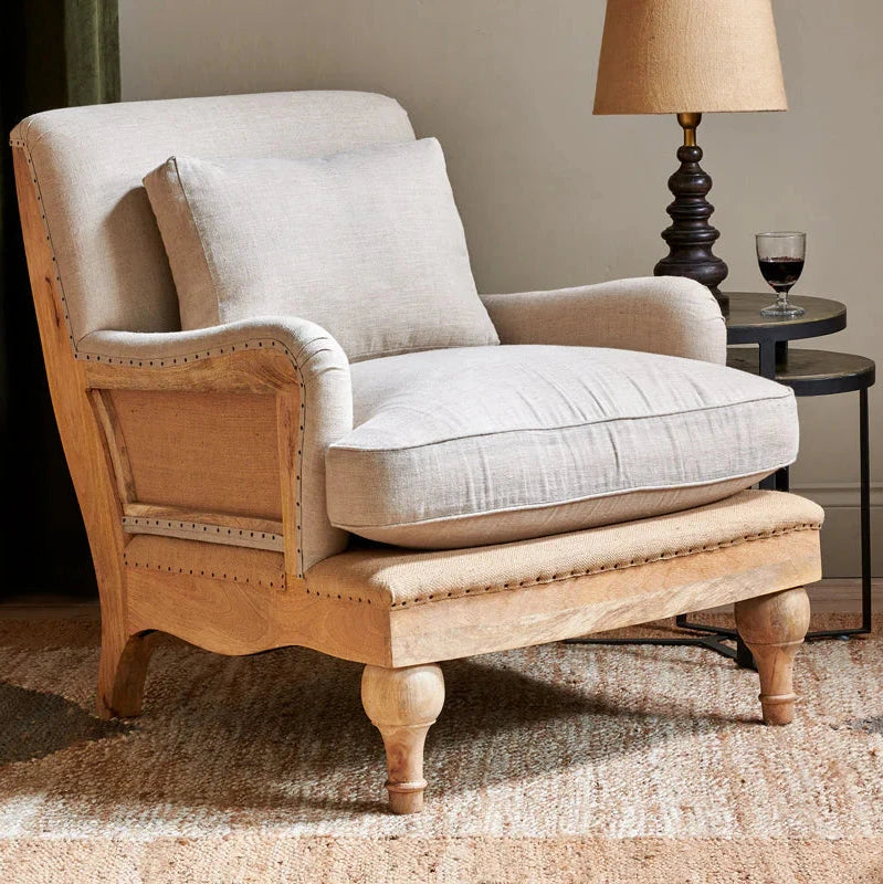 Abe Linen Armchair - Stone