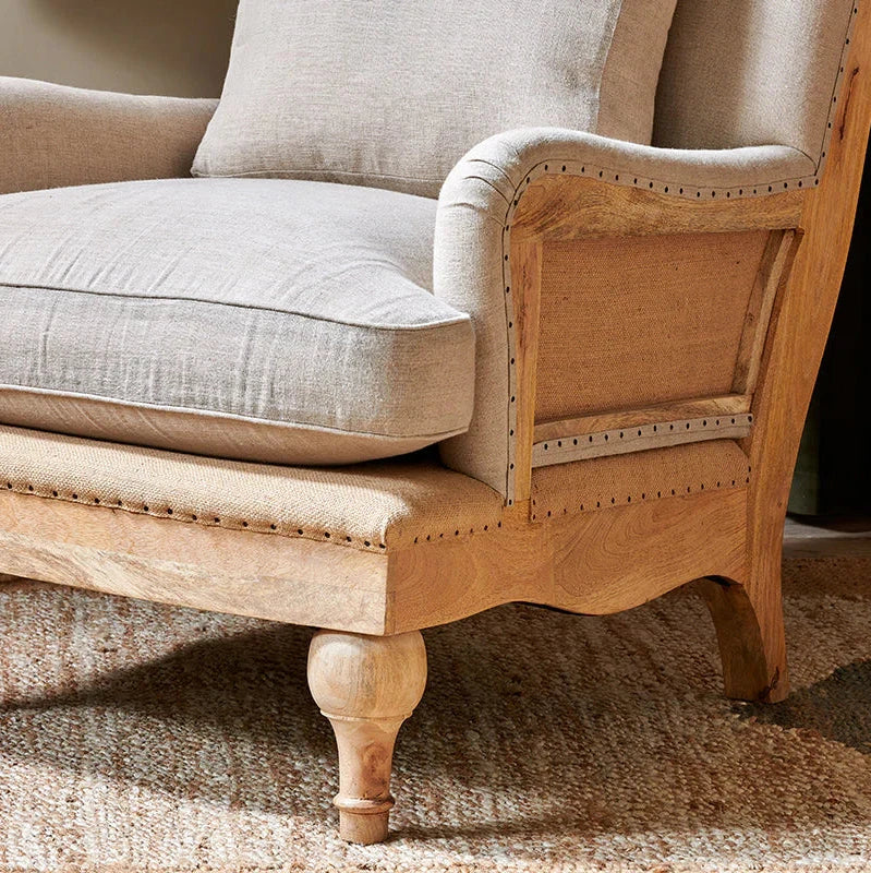 Abe Linen Armchair - Stone
