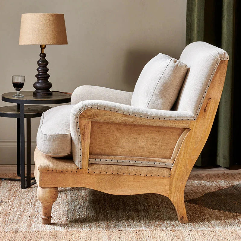 Abe Linen Armchair - Stone
