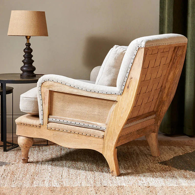 Abe Linen Armchair - Stone