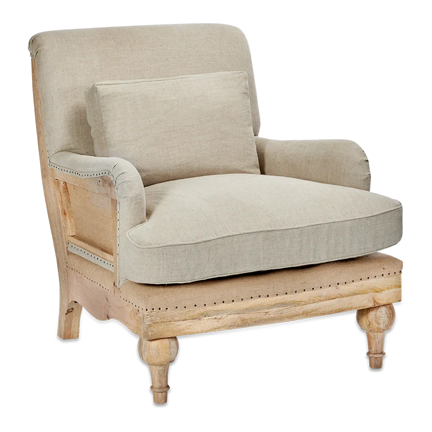Abe Linen Armchair - Stone