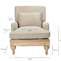 Thumbnail for Abe Linen Armchair - Stone