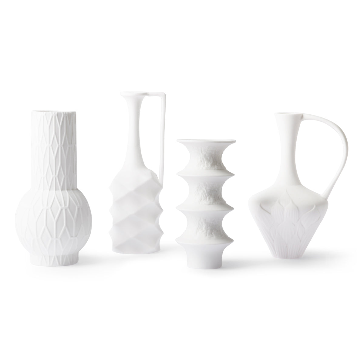 HKLiving Matt White Porcelain Vases (Set of four) ACE6923