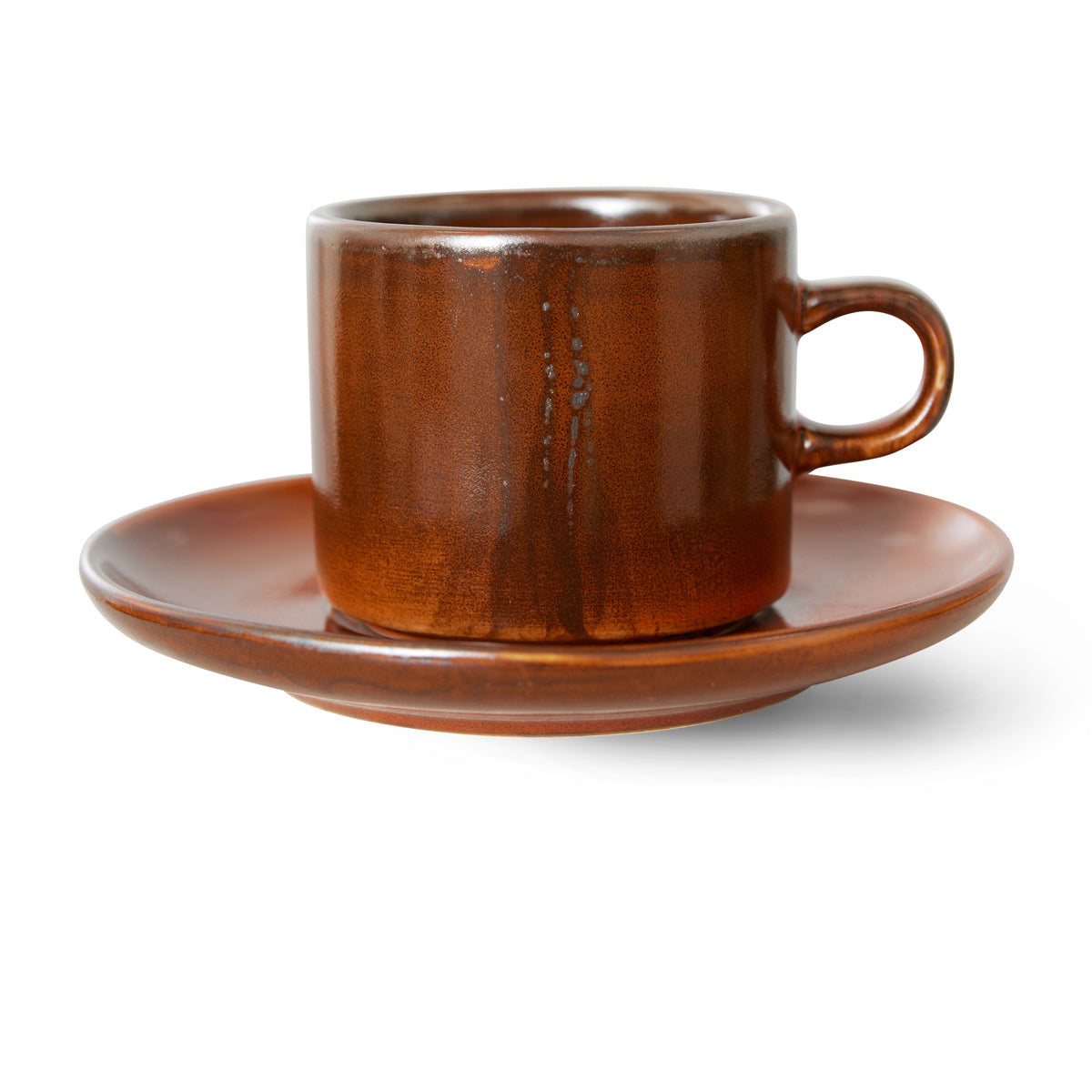 HkLiving Home Chef Ceramics: Cup & Saucer Burned Orange ACE7203