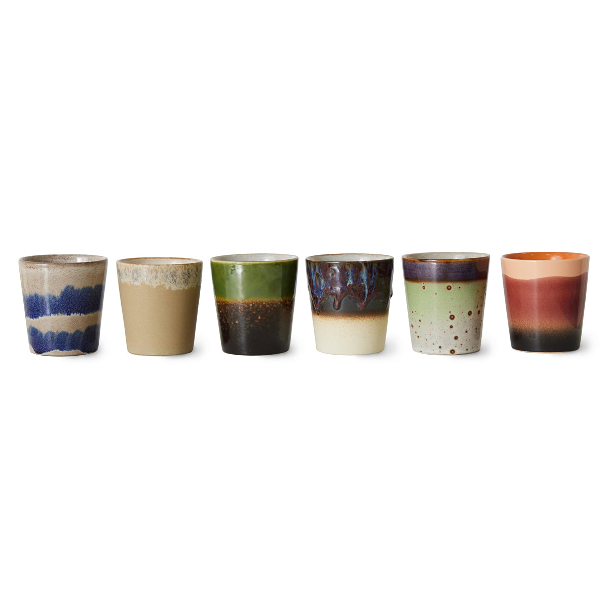 HKLiving 70s Ceramics Coffee Mugs Grounding (Set of 6) ACE7218