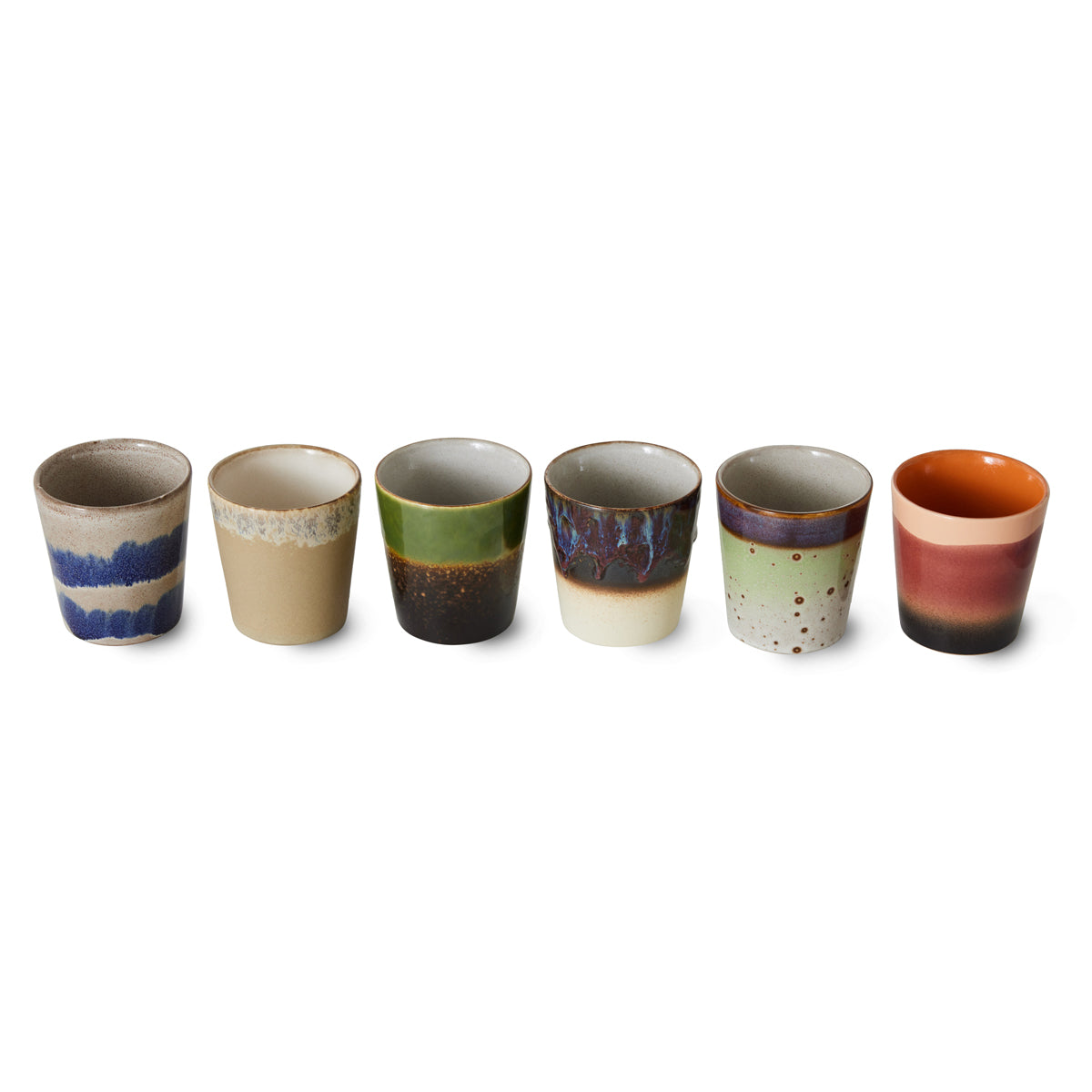 HKLiving 70s Ceramics Coffee Mugs Grounding (Set of 6) ACE7218