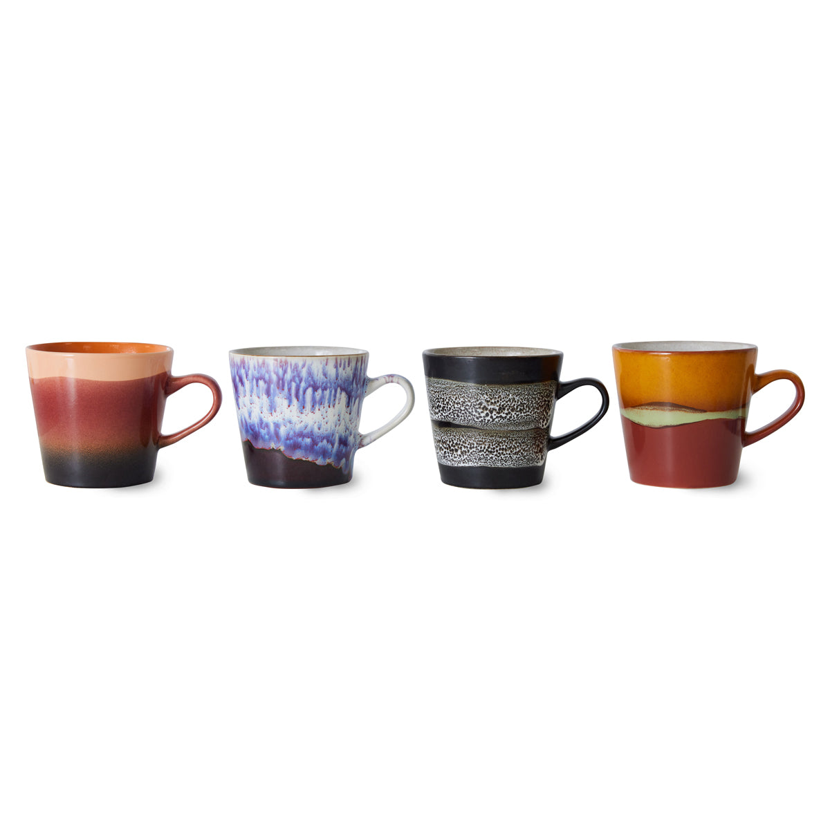 HKLiving 70s Ceramics Americano Mugs Friction (set of 4) ACE7226