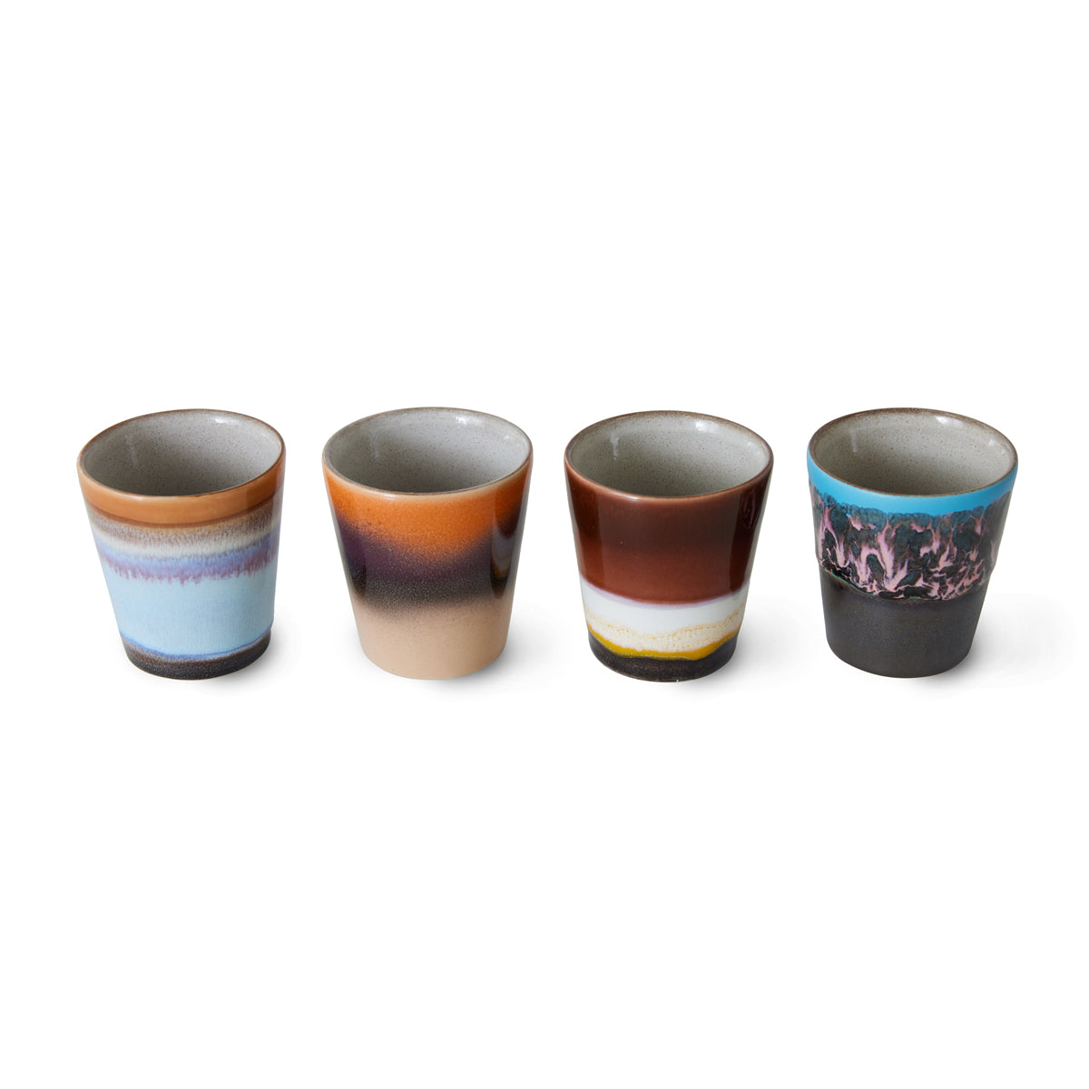 HKLiving 70s Ceramics Ristretto Mugs Solar (Set of 4) ACE7239