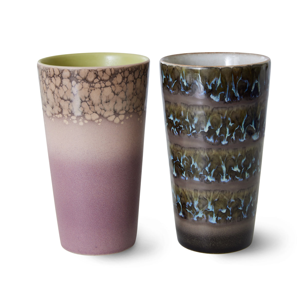 HKLiving 70s Ceramics Latte Mugs Forest (set of 2) ACE7243