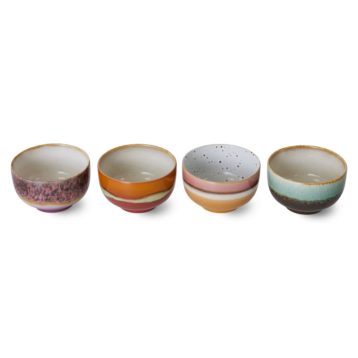 HKLiving 70s Ceramics: Noodle Bowls Geyser (set of 4) ACE7258