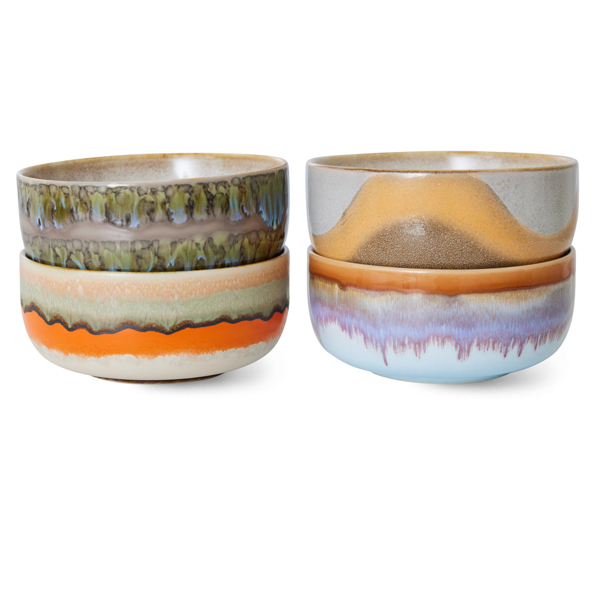 HKLiving 70s Ceramics: Dessert Bowls Reef (set of 4) ACE7259