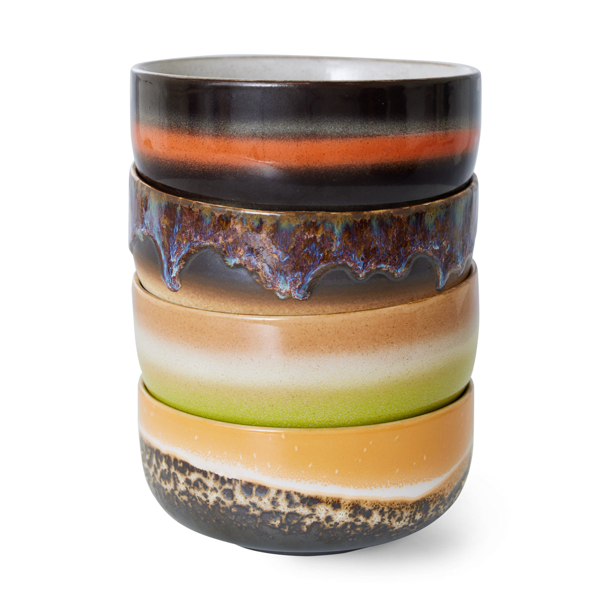 HKLiving 70s Ceramics: Dessert Bowls Humus (set of 4) ACE7260