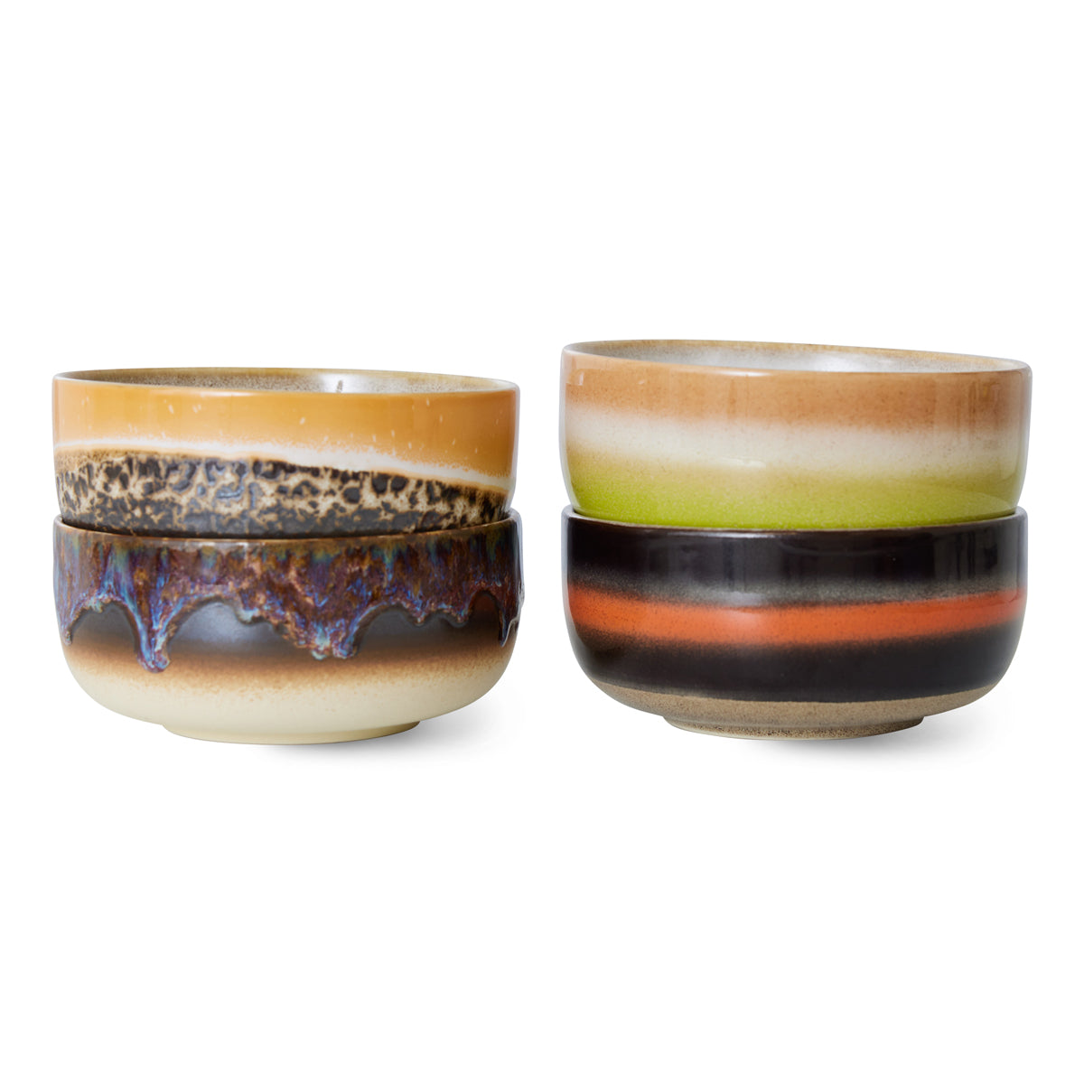 HKLiving 70s Ceramics: Dessert Bowls Humus (set of 4) ACE7260