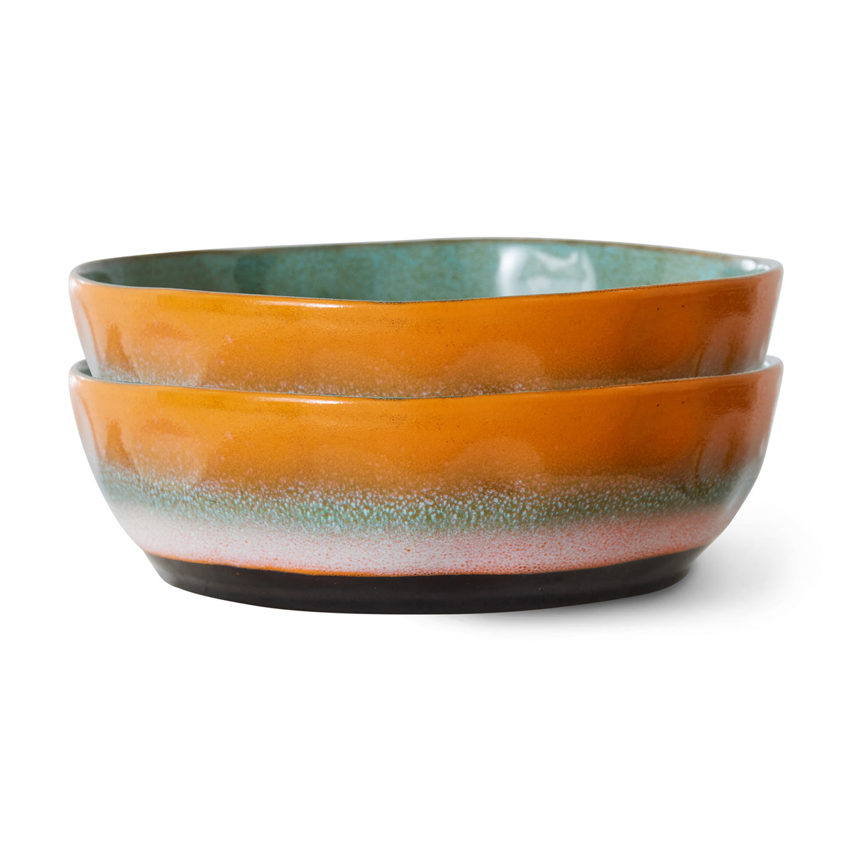 HKLiving 70s Ceramics: Pasta Bowls: Golden Hour (set of 2) ACE7274