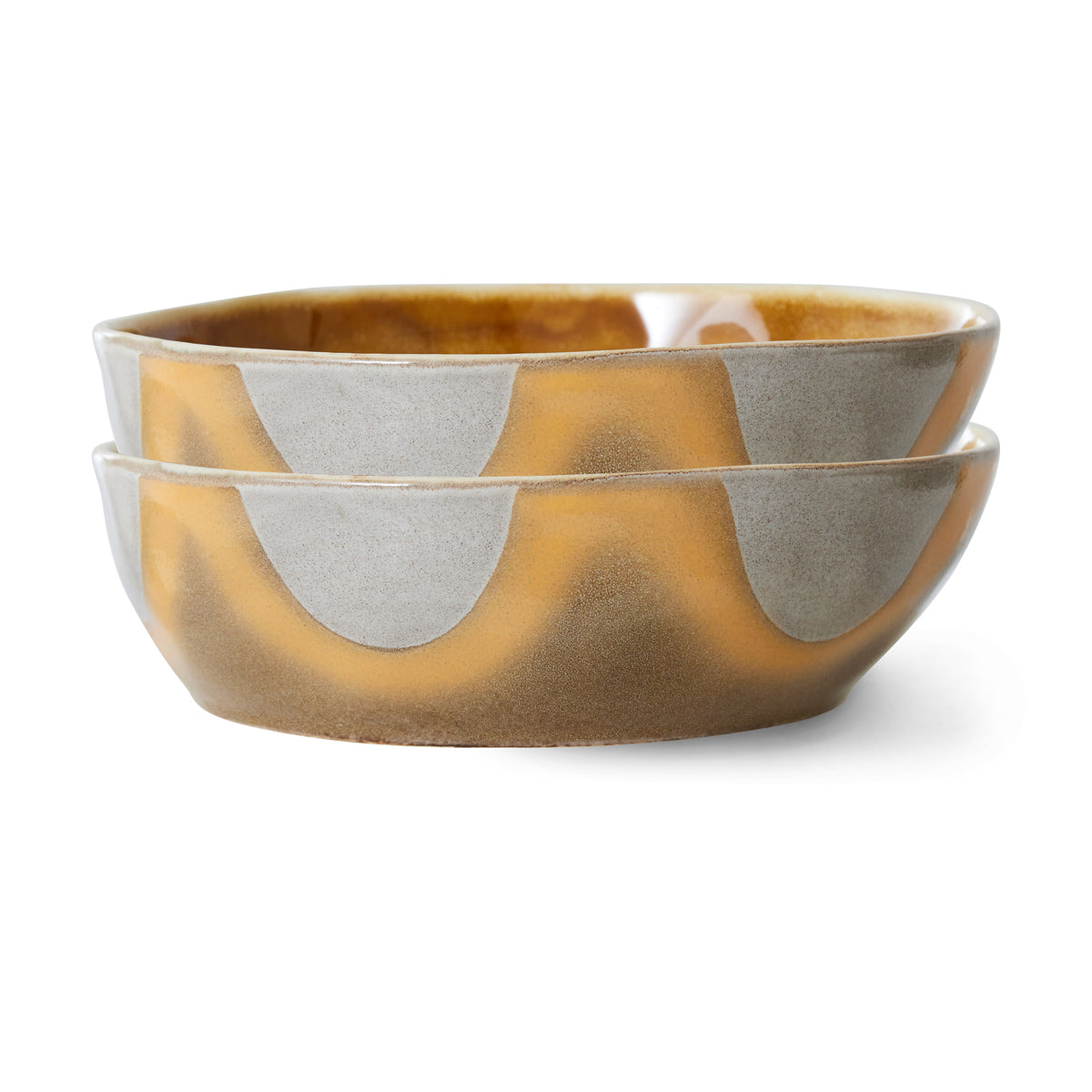 HKLiving 70s Ceramics: Pasta Bowls: Oasis (set of 2) ACE7275