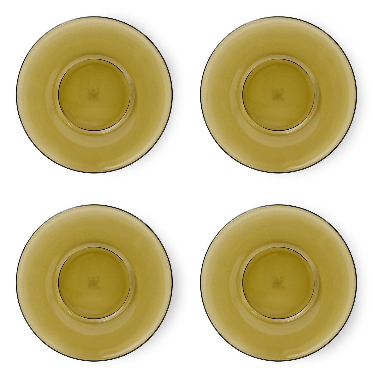 HKLiving 70s Glassware: Saucers Mud brown (Set of 4)