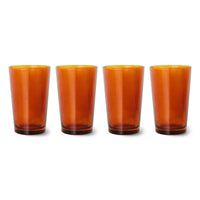 Thumbnail for 70s Glassware: Tea Glasses Amber Brown (Set of 4)