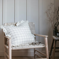 Thumbnail for Olivia Ruffle Cushion - Grid 60 x 60cm