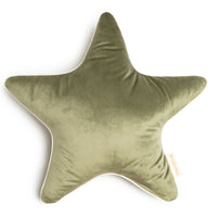 Thumbnail for Nobodinoz Aristote Star Cushion • Velvet Olive Green