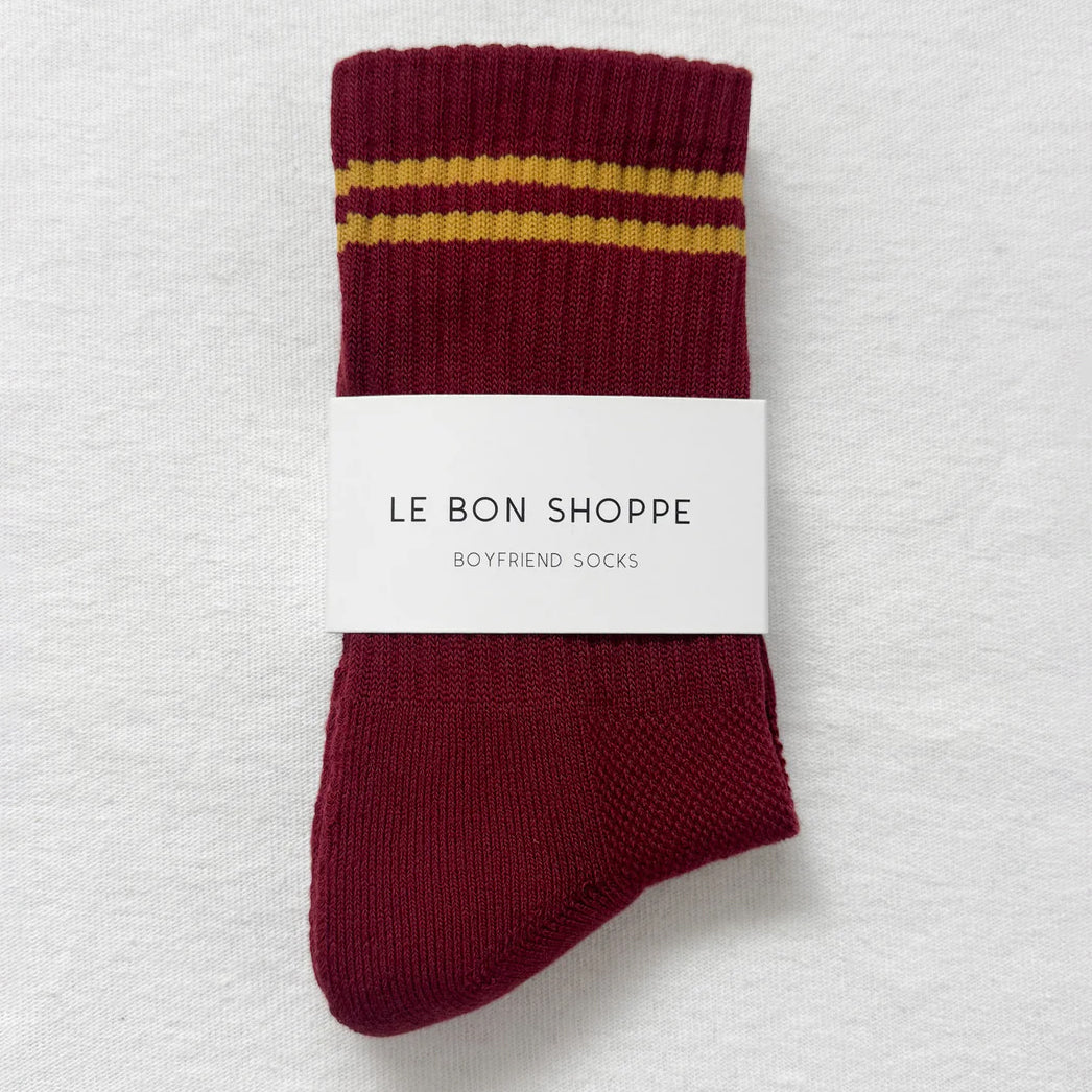 Boyfriend Socks: Cardinal