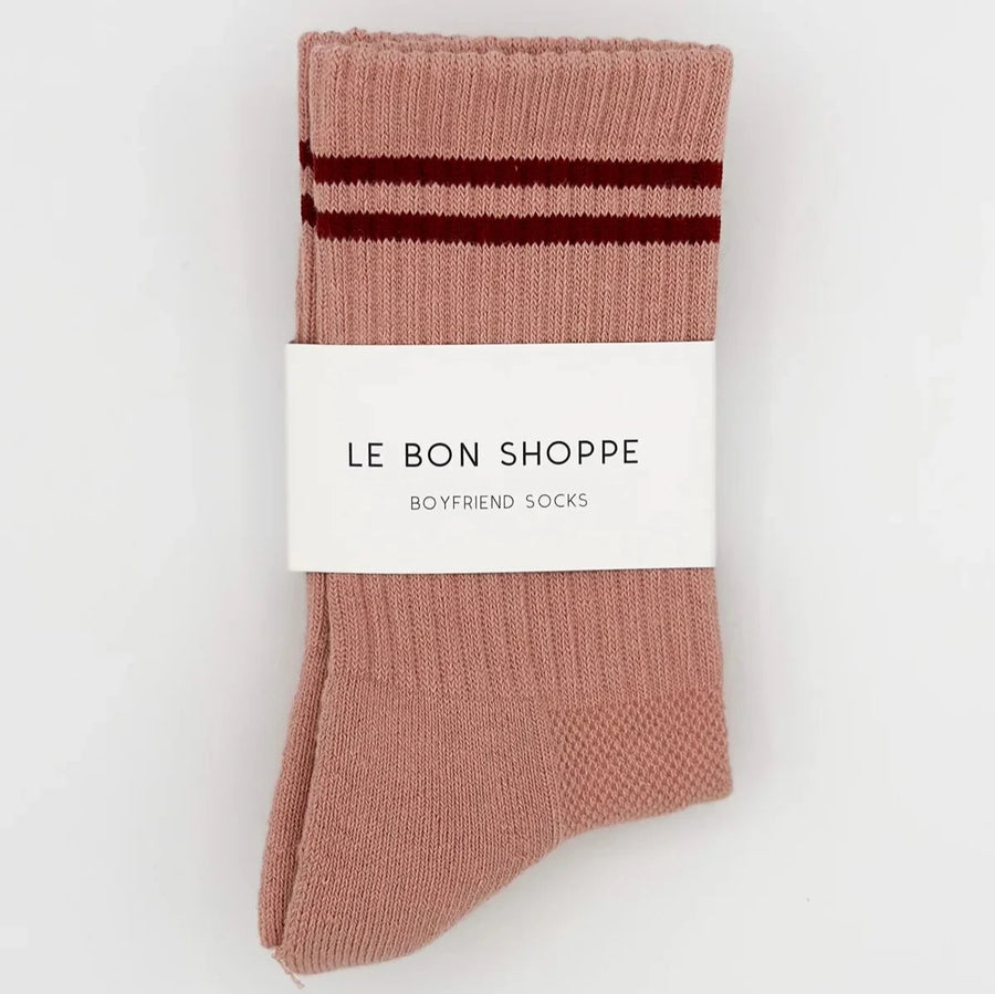 Boyfriend Socks: Vintage Pink