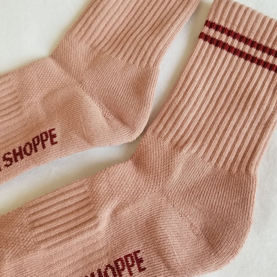 Boyfriend Socks: Vintage Pink