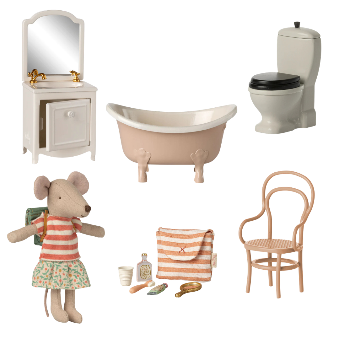 Maileg Bathroom Bundle with Tricycle Big Sister Mouse