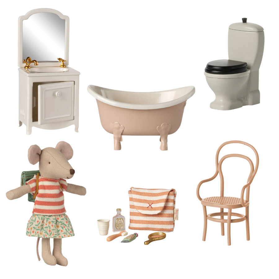 Maileg Bathroom Bundle with Tricycle Big Sister Mouse