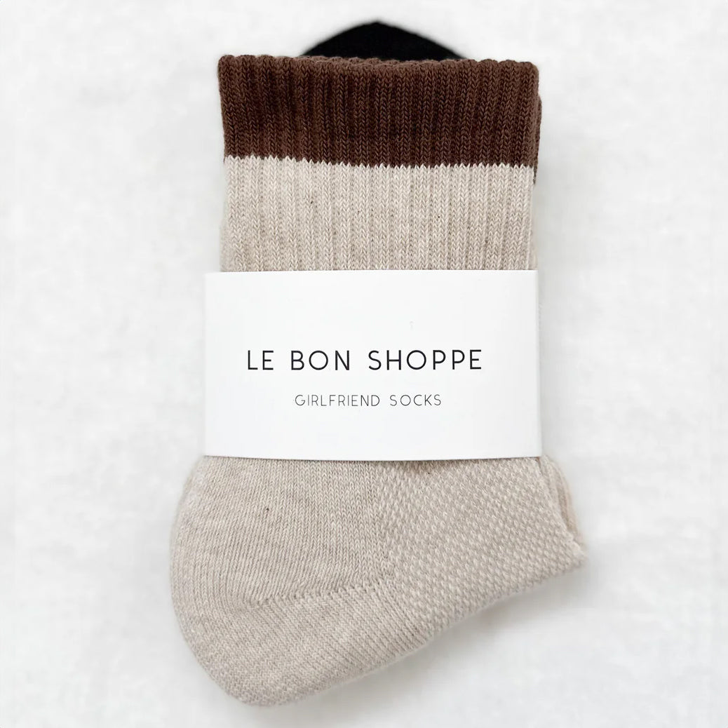 Girlfriend Socks: Colour Block Black Coffee