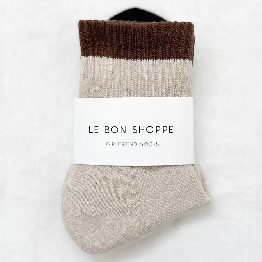 Girlfriend Socks: Colour Block Black Coffee