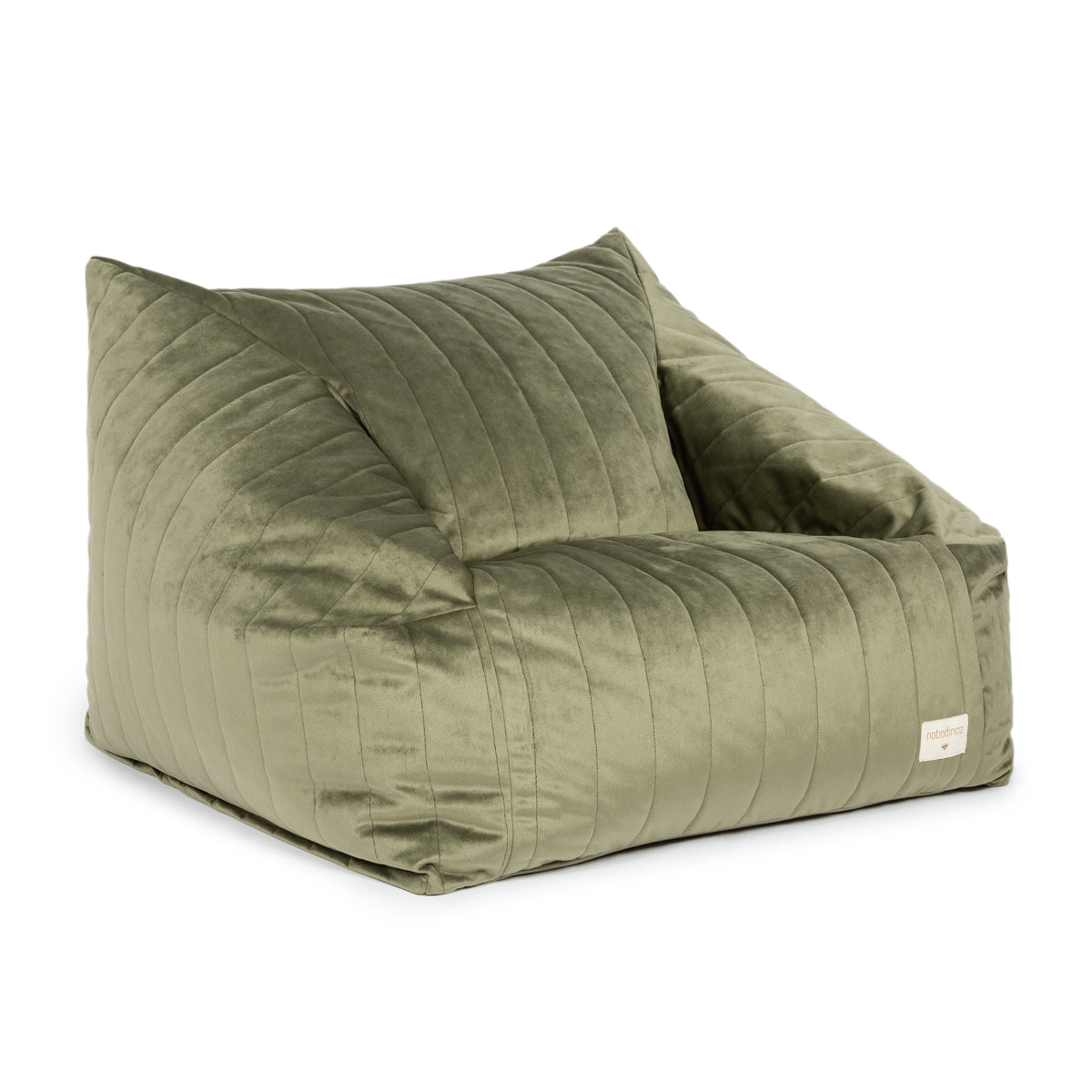 Nobodinoz Chelsea Velvet Beanbag - Olive Green 8435574921147