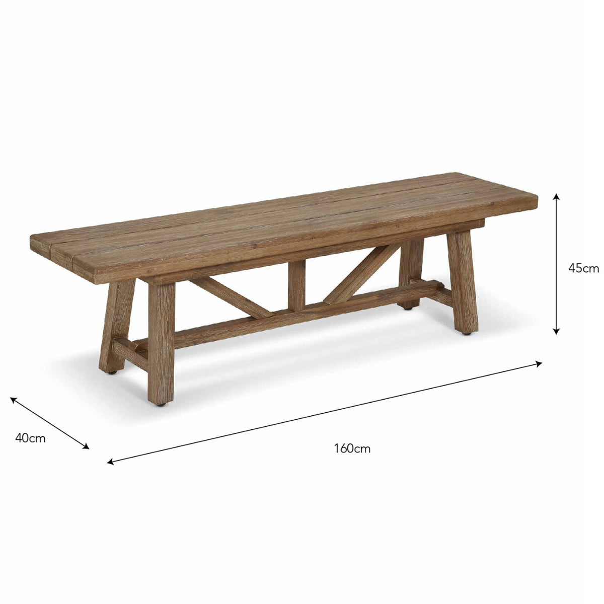 Chilford Wooden Bench Two Sizes