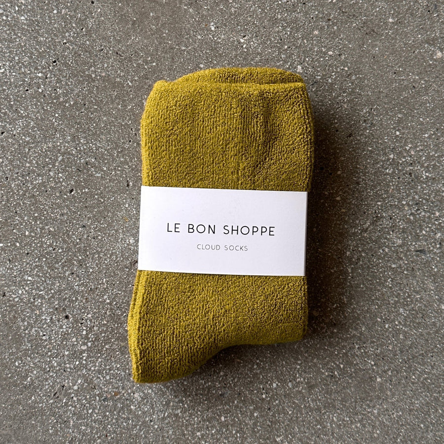 Cloud Socks: Green Olive
