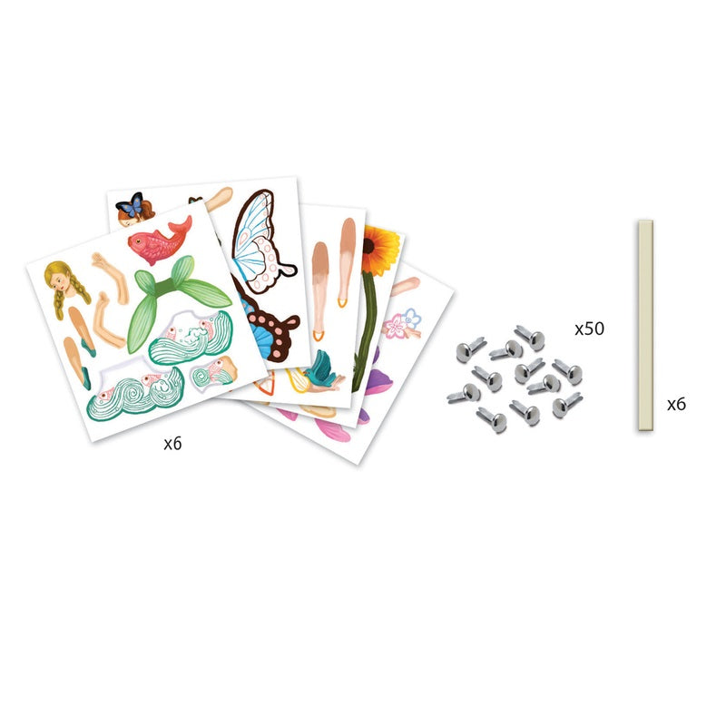 Fairies Puppets Colouring In Paper Craft Kit by Djeco dj09654