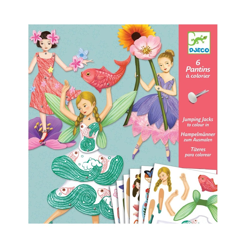 Fairies Puppets Colouring In Paper Craft Kit by Djeco dj09654