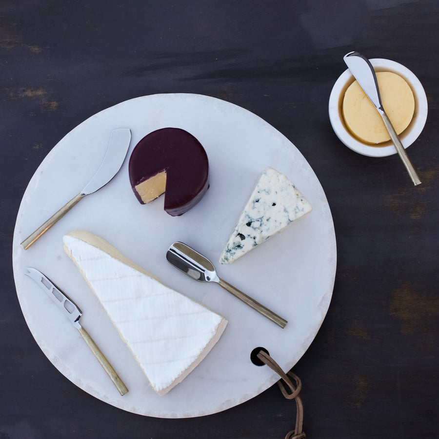 Nkuku Darsa Cheese Knife Set - Brushed Gold (Set of 4)