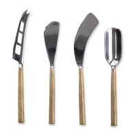 Thumbnail for Nkuku Darsa Cheese Knife Set - Brushed Gold (Set of 4)